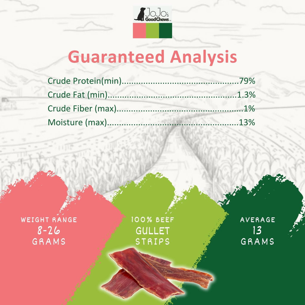 All-Natural Beef Gullet Flats Dog Treats 5"-6" (25/Bag)