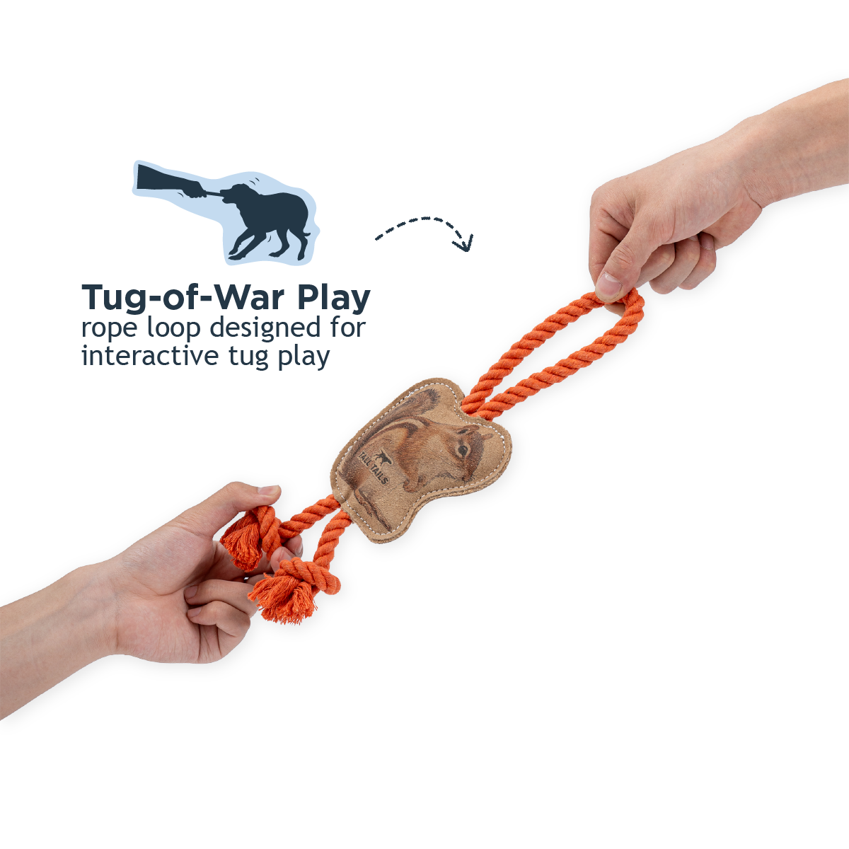 Natural Leather Chipmunk Tug Dog Toy