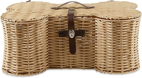 Dog Bone wicker basket with lid