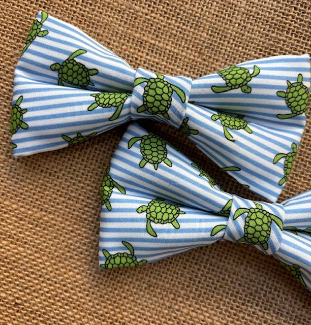Turtles Blue & White Stripe Standard Size