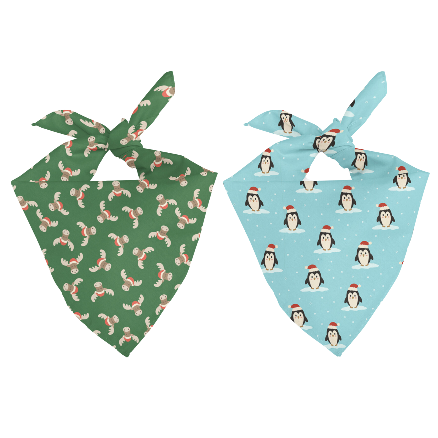 Moose / Penguin Tie On Dog Bandana