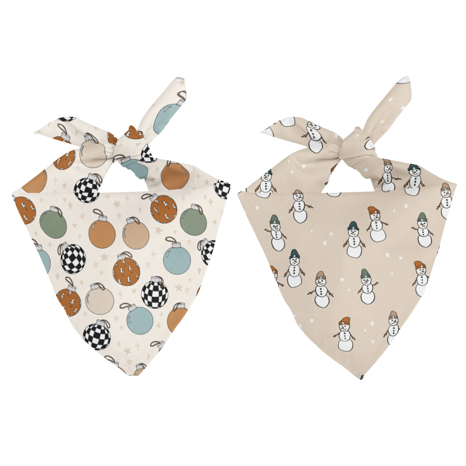 Hipster Holiday Tie On Dog Bandana