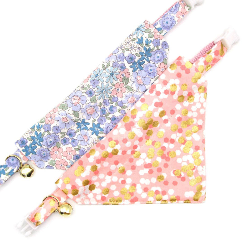 "Willow" - Light Pink, Purple & Blue Flower Cat Collar