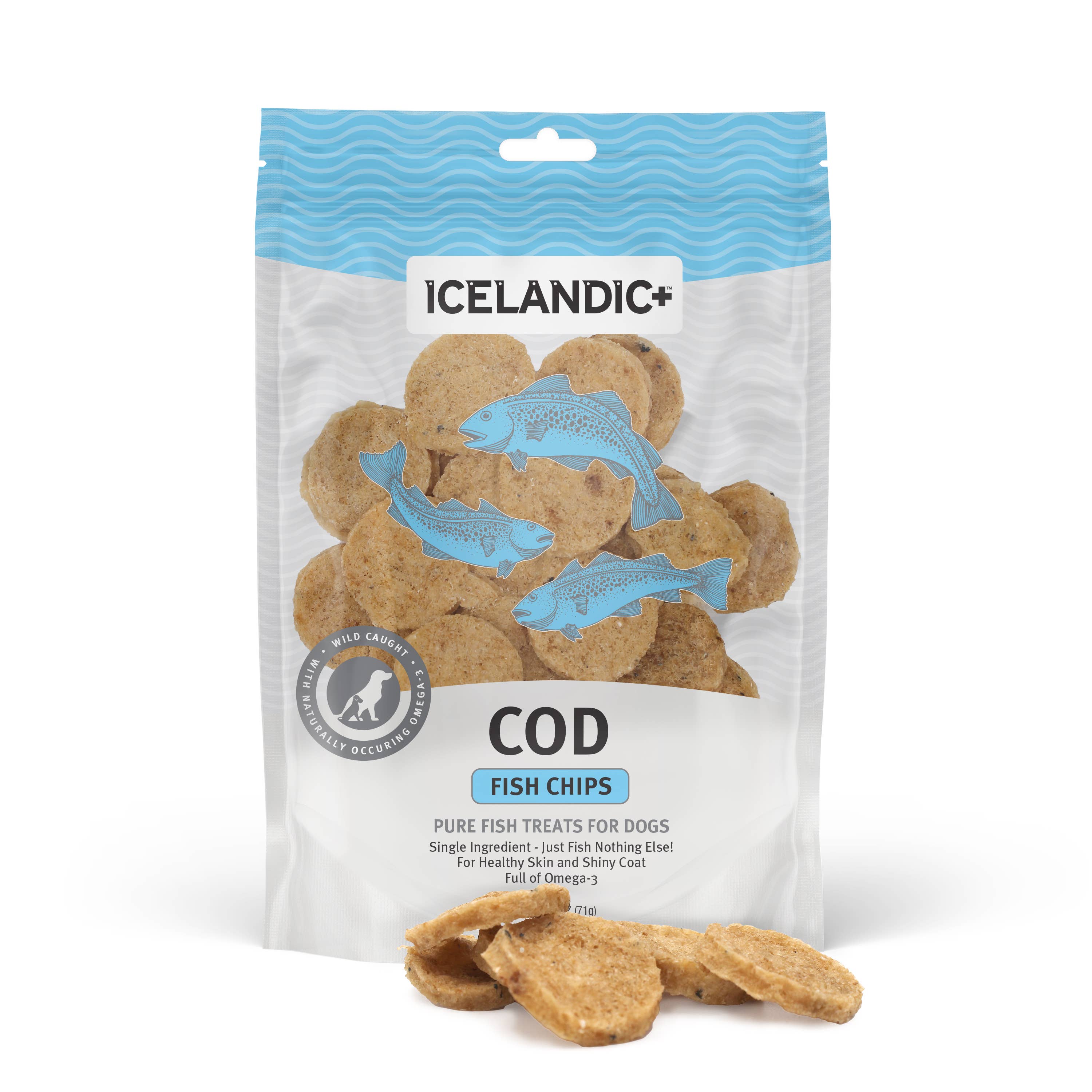 Icelandic+ Cod Fish Chips Dog Treat 2.5-oz Bag
