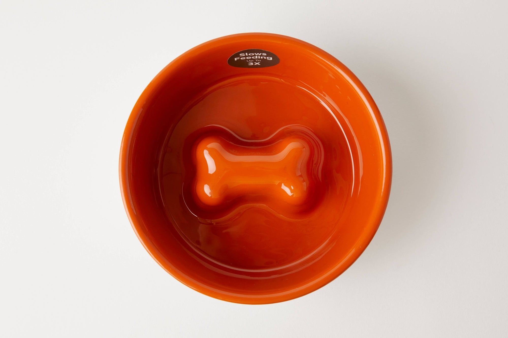 Bone Slow Feeder Bowl Orange (Three Sizes)
