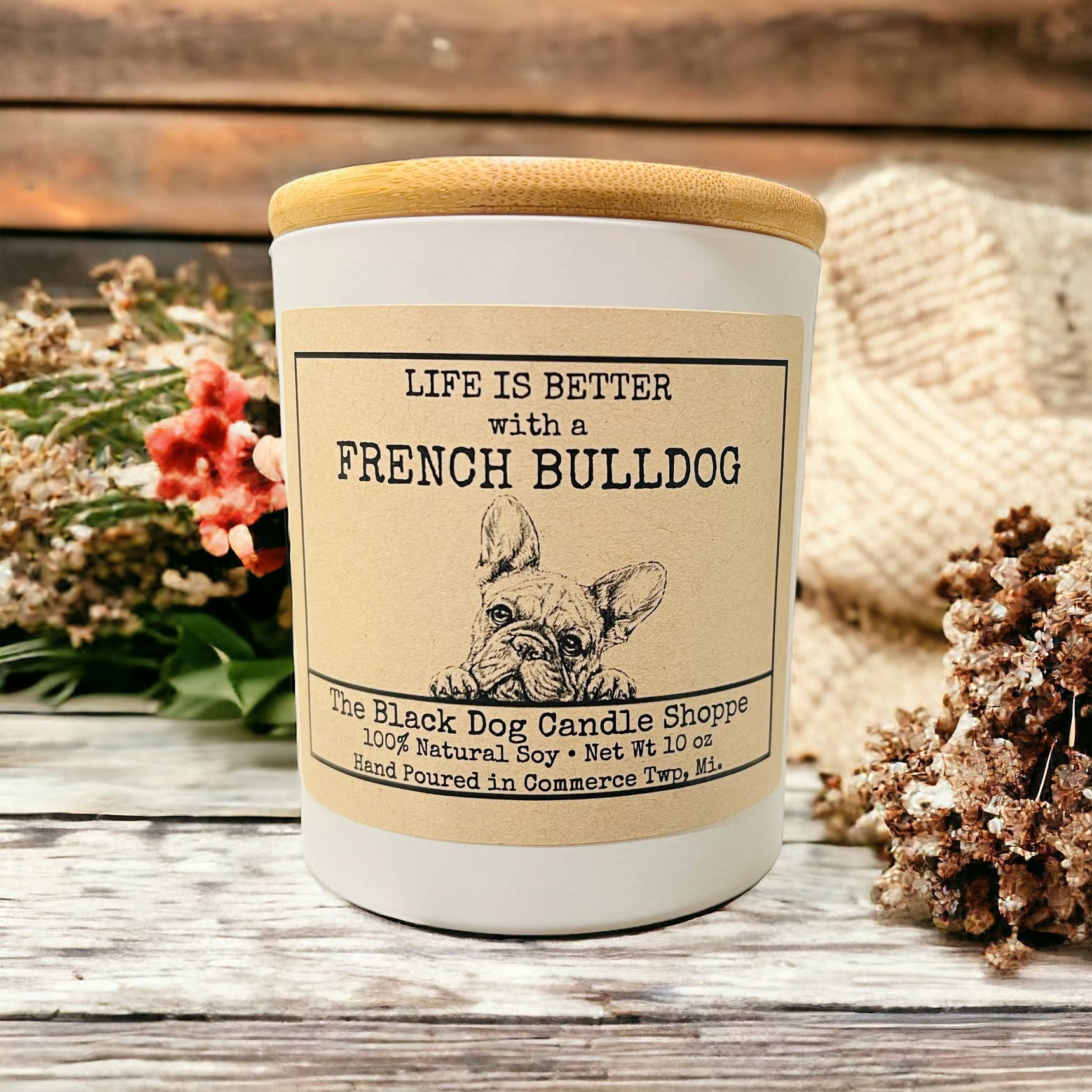 French Bulldog Candle
