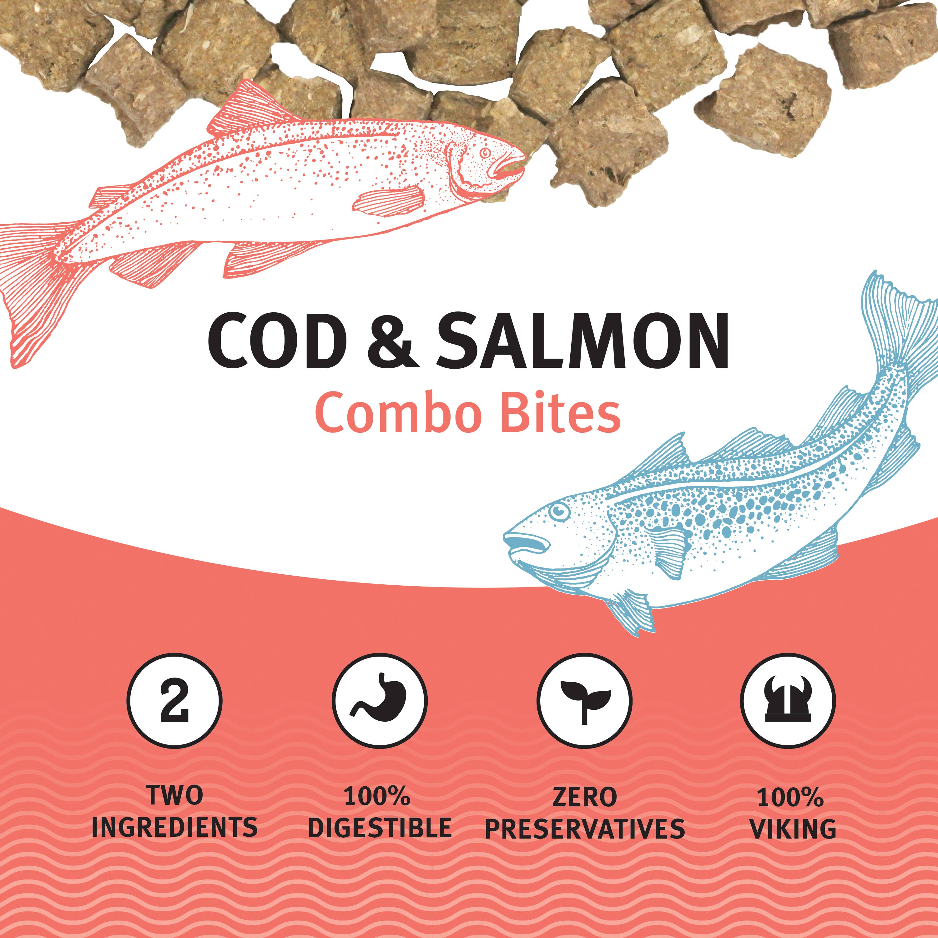 Icelandic+ Cod & Salmon Combo Bites Fish Dog Treat 3.0-oz