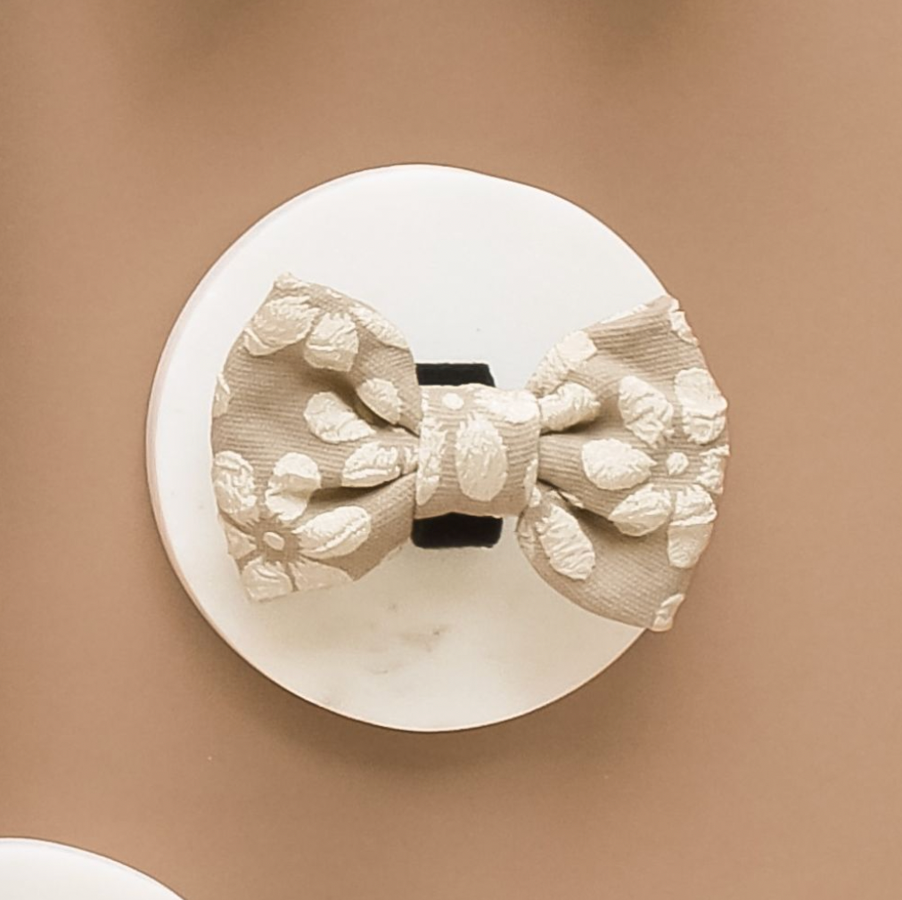 LUXE Bow Tie - Mocha Flower