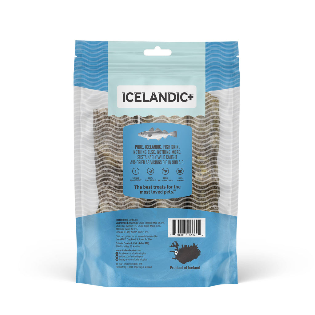 Icelandic+ Hand Wrapped Cod Skin 5" Short Chew Stick 3-Pack