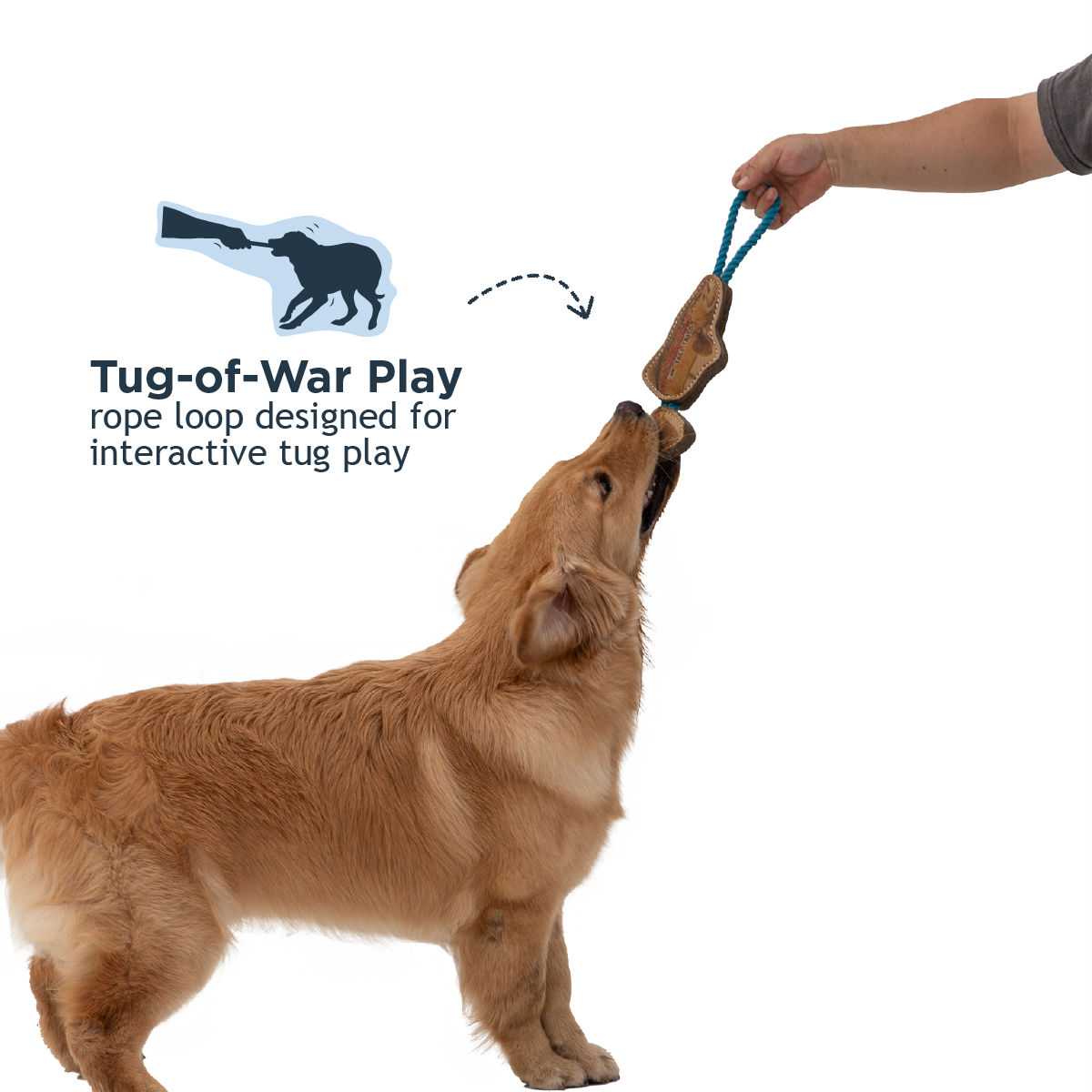 Natural Leather Jointed Trout Tug Dog Toy