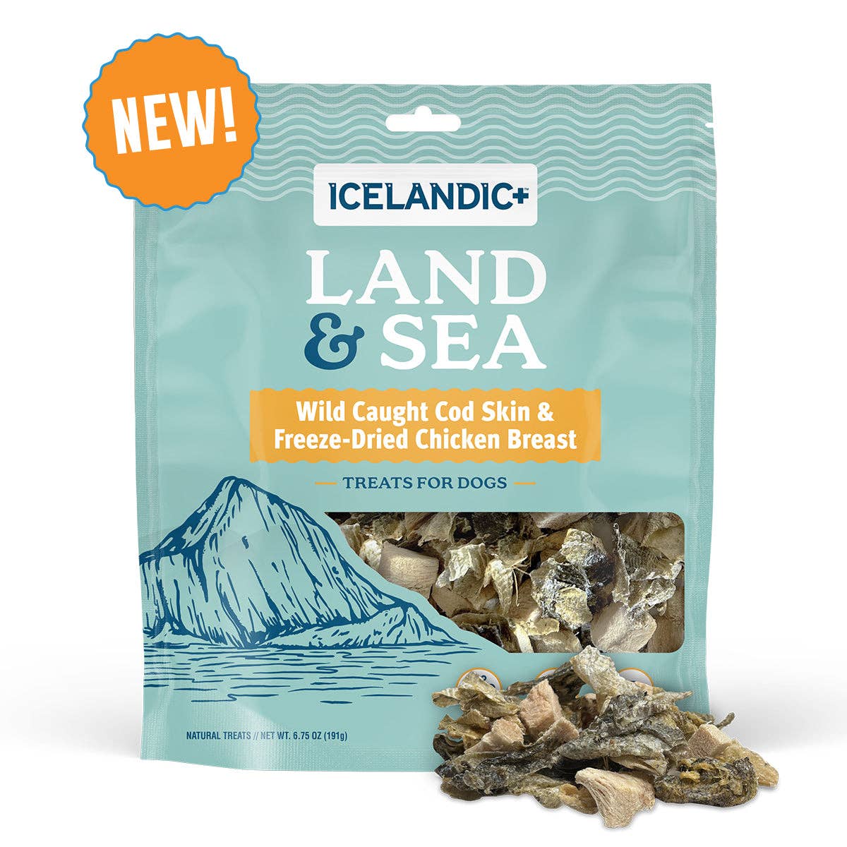 Icelandic+ Land & Sea Cod Skin Freeze-Dried Chickn Dog Treat