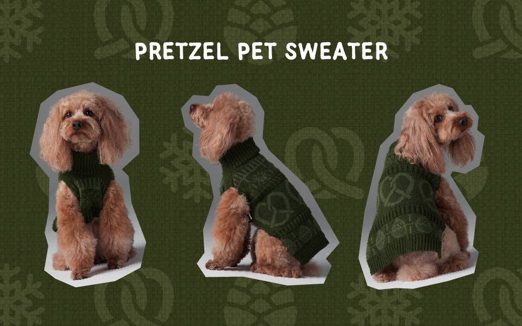 Pretzel Pet Sweater - Olive Green