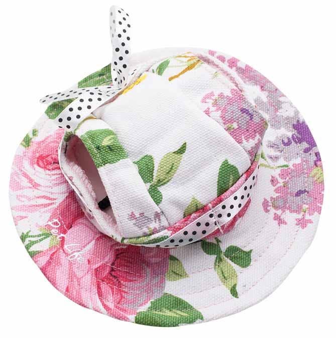 Pet Life ® Botanic Bark Floral UV Protectant Canopy Dog Hat