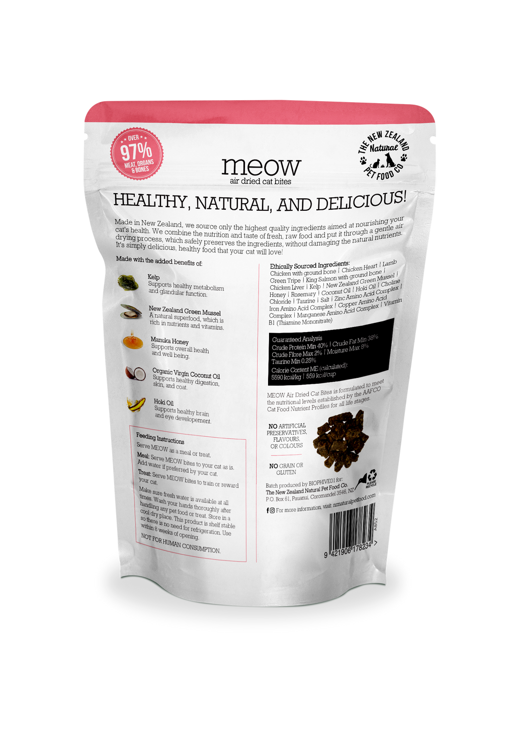 Meow Ch King Salmon Air Dried Cat Food SHORT DATED