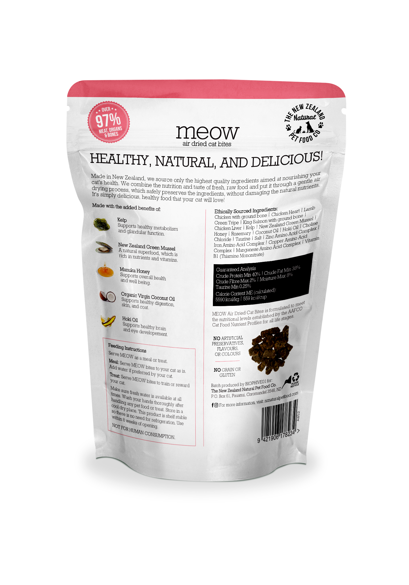 Meow Ch King Salmon Air Dried Cat Food SHORT DATED