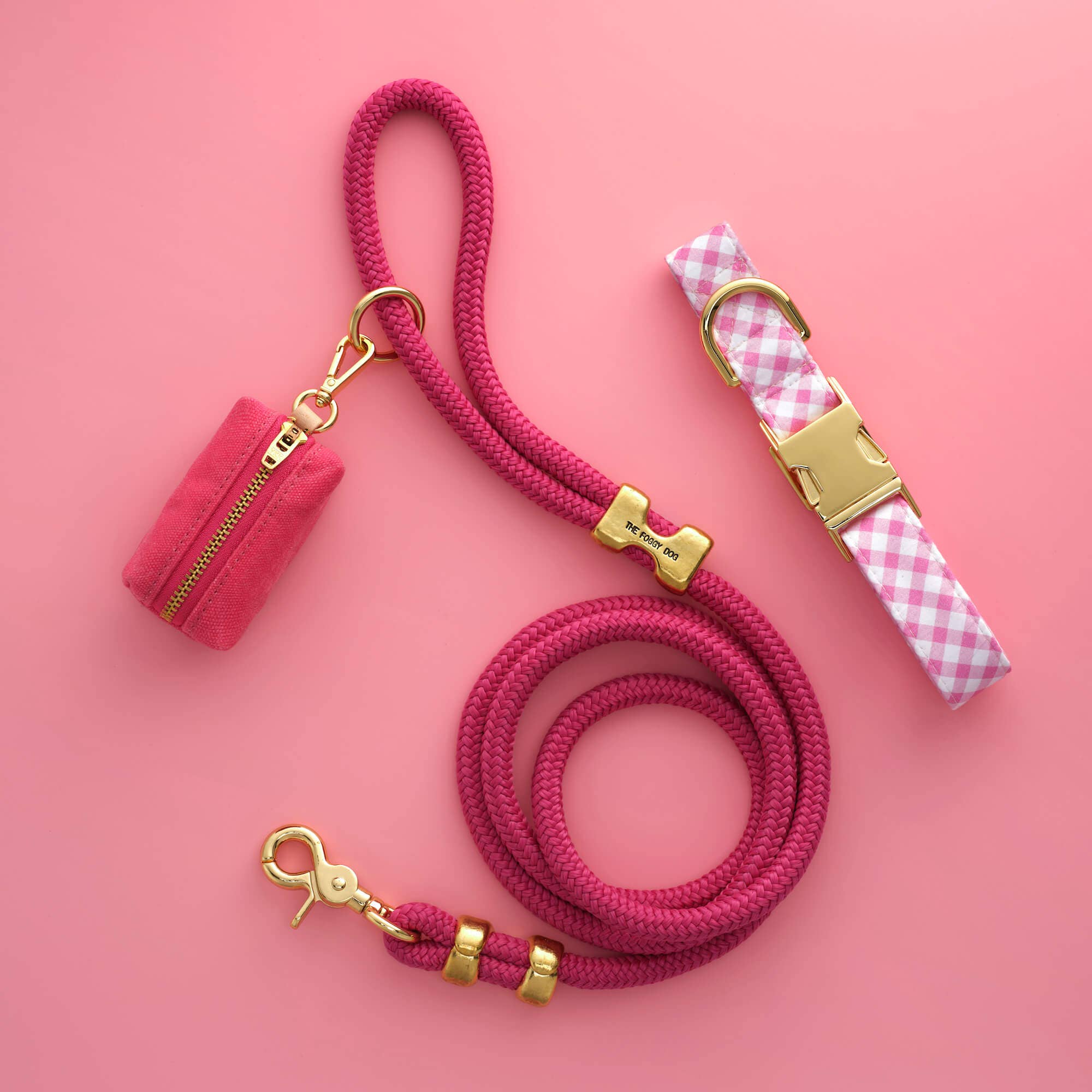 Hot Pink Valentine's Day Waxed Canvas Poop Bag Dispenser
