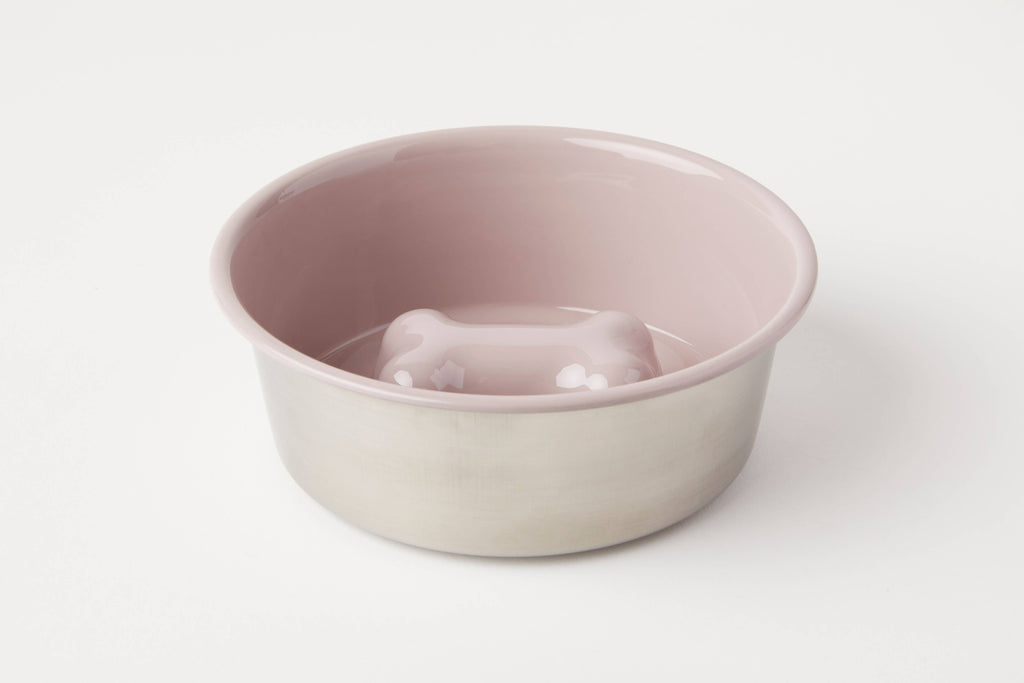 Bone Slow Feeder Bowl Pink (Three Sizes)