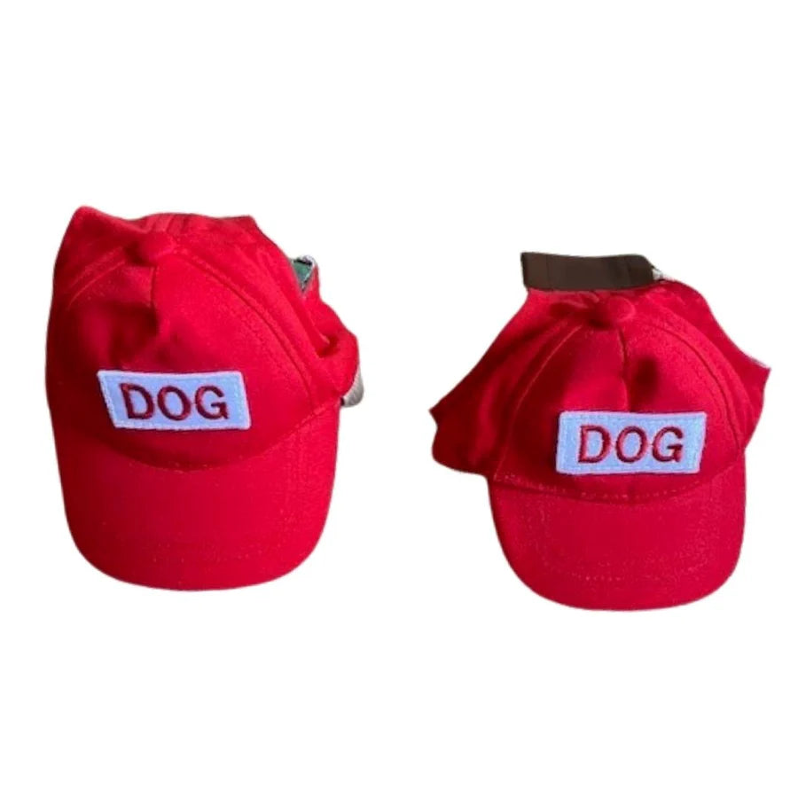 Dog Baseball Hat Red
