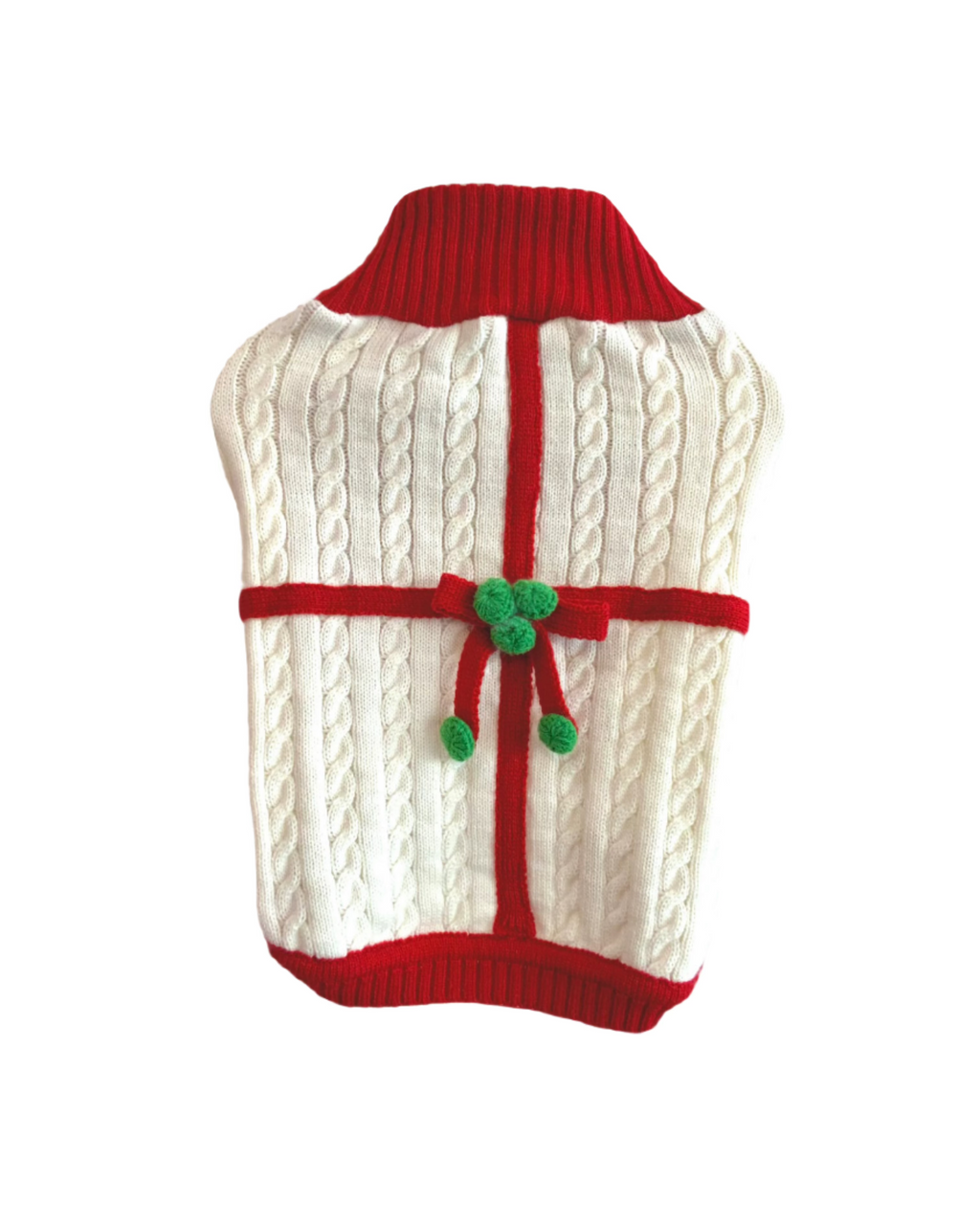 Canine Brands Sweater White with Red Trim