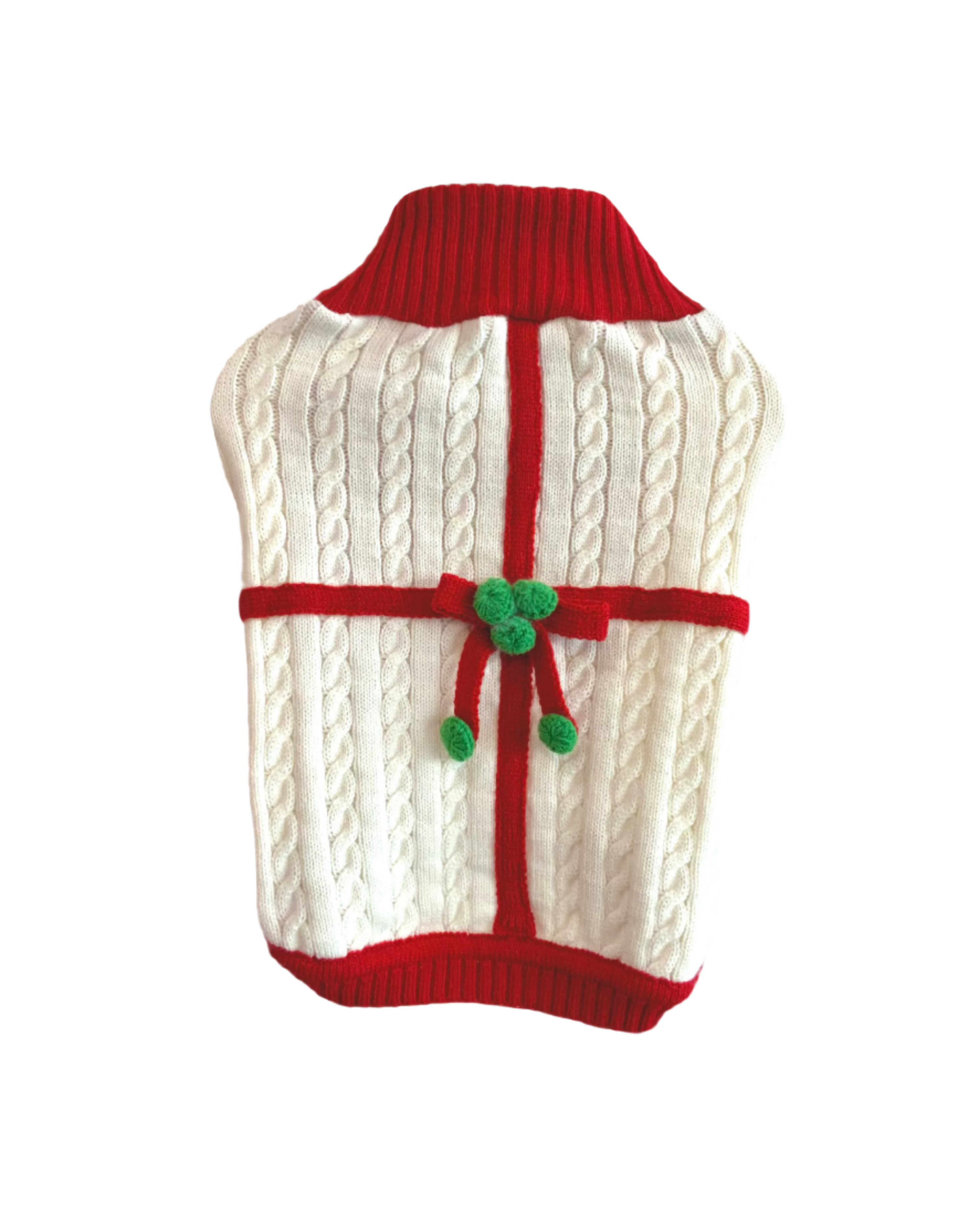 Canine Brands Sweater White with Red Trim