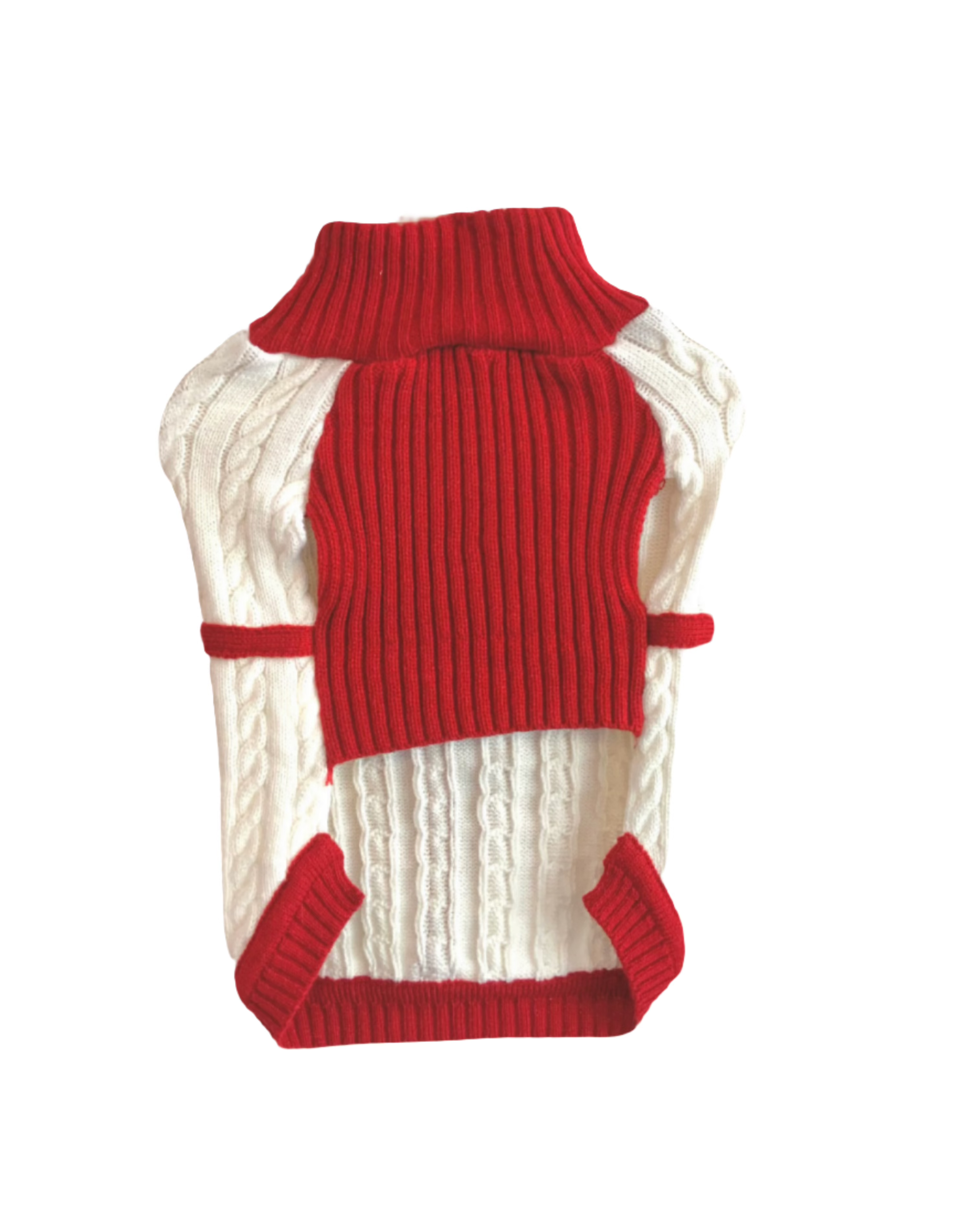Canine Brands Sweater White with Red Trim