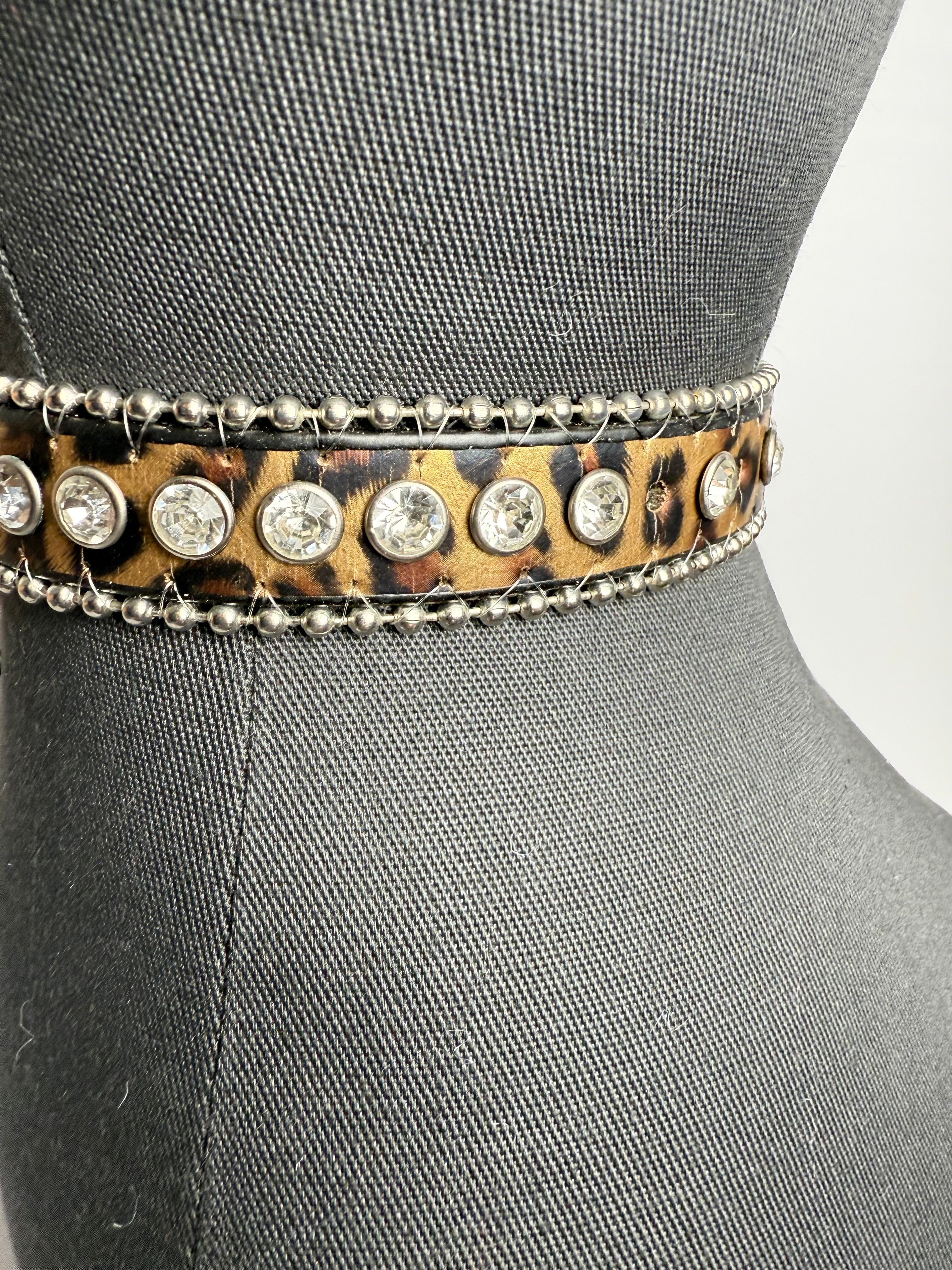 Jeweled Collar Leopard Print