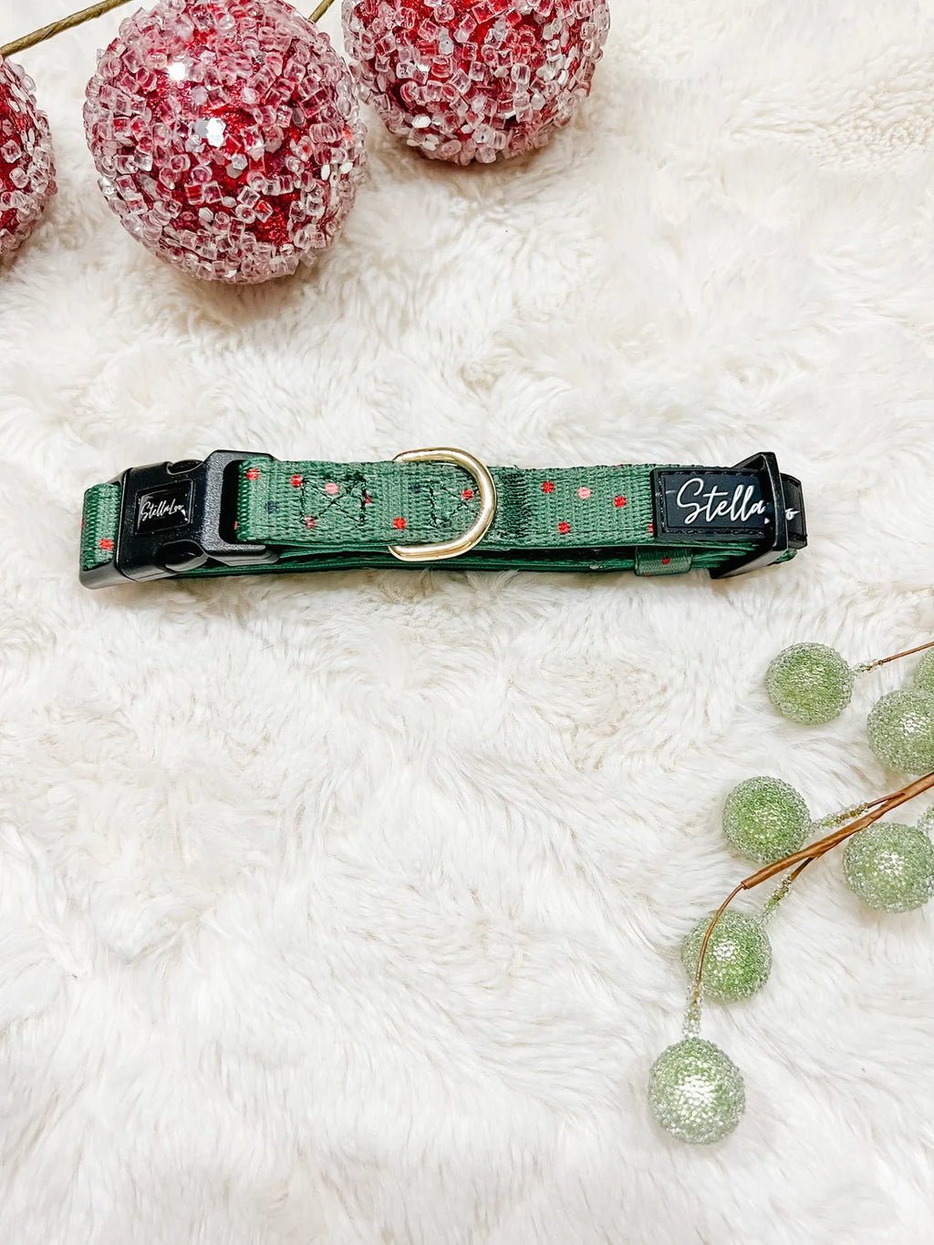 Green Polka Dot Collar XS