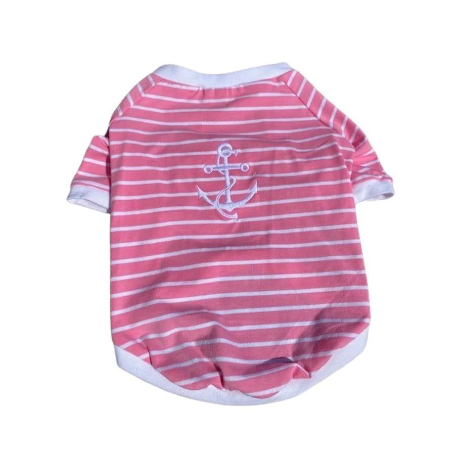 Pink Stripe T-Shirt w Anchor