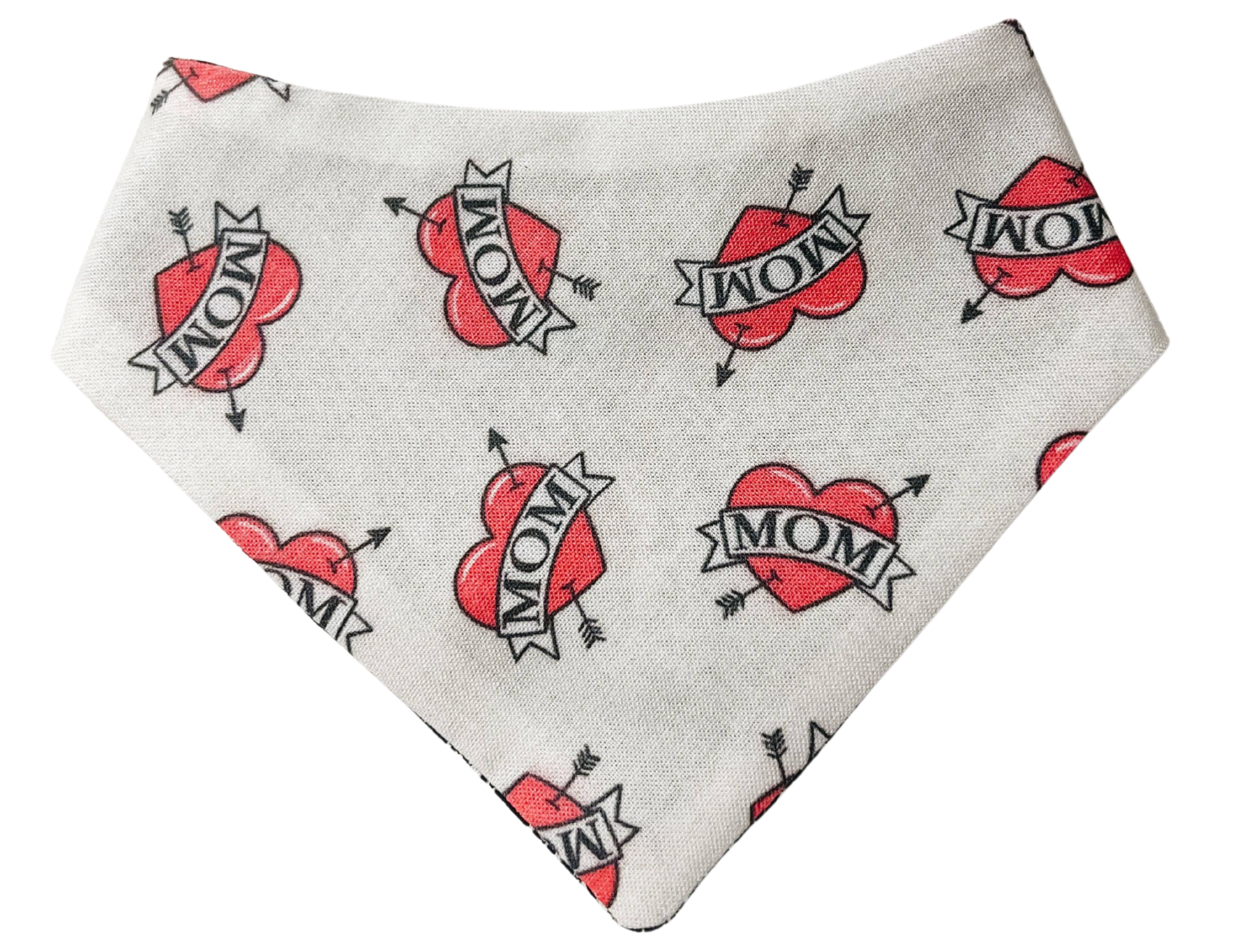 Tattoo Mom Snap-On Reversible Dog Bandana, Curved Neck