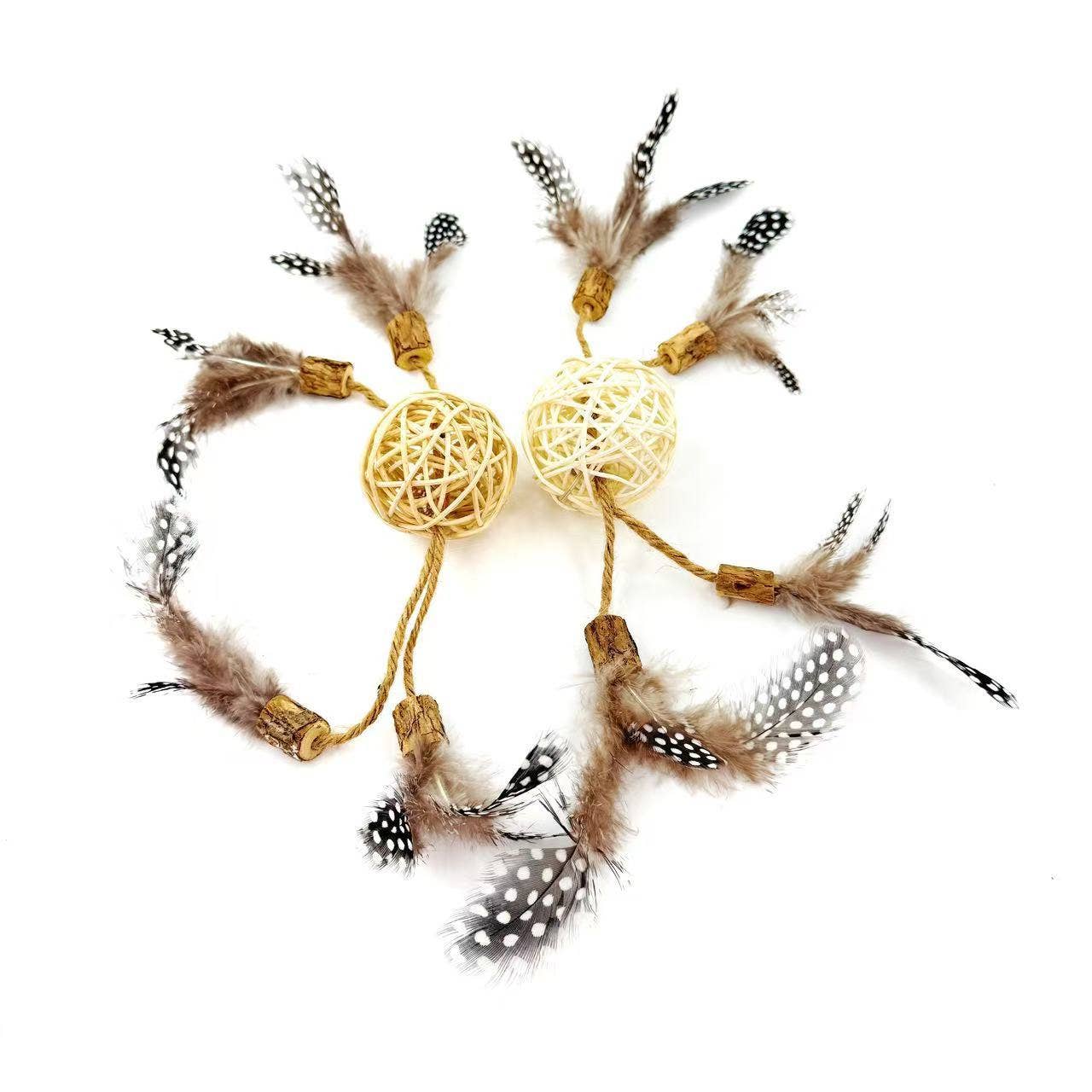 Moo - Natural Rattan Cat Toy Balls