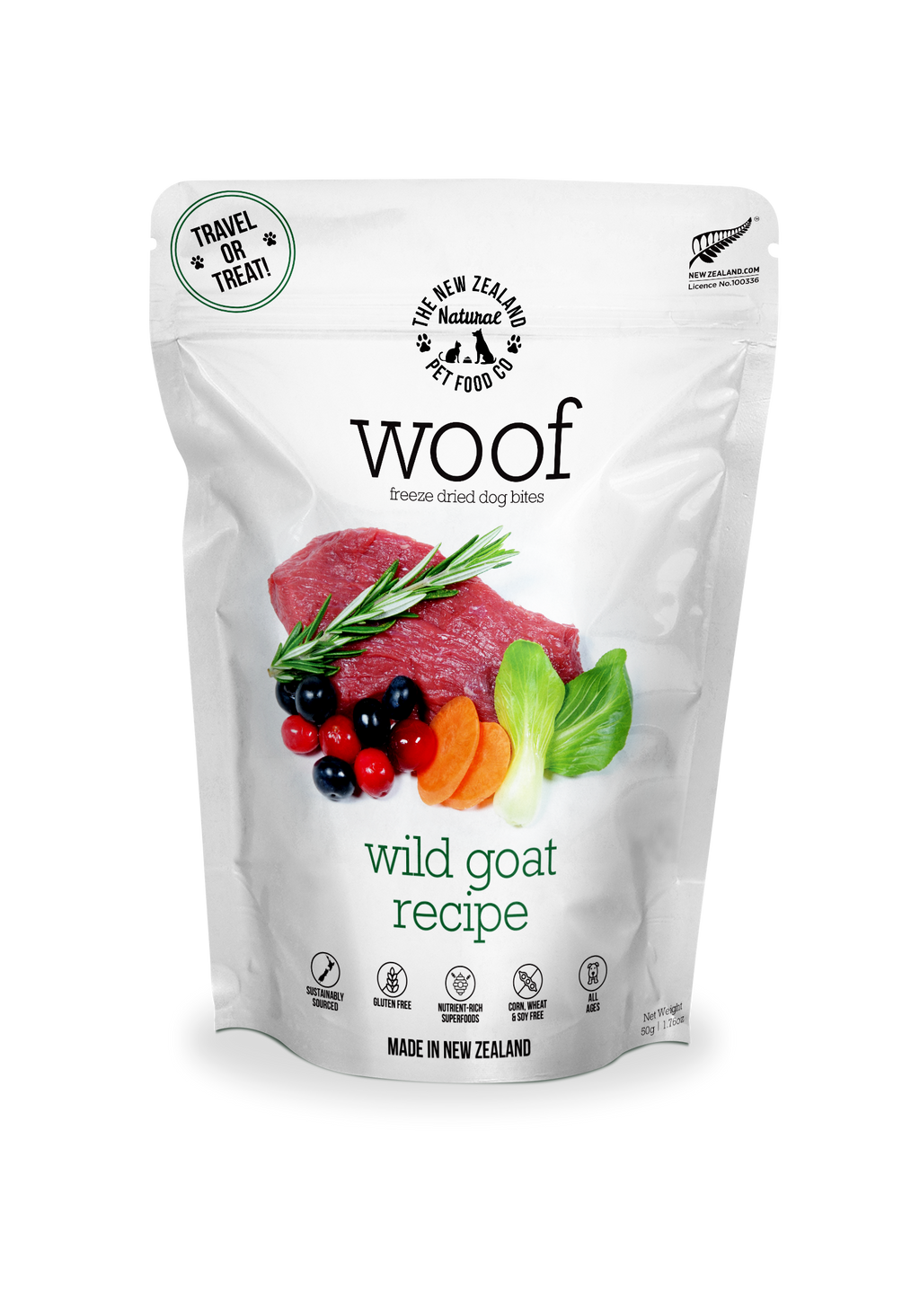 Woof Wild Goat Freeze Dried Dog Food ALL SIZES SHORT DATED