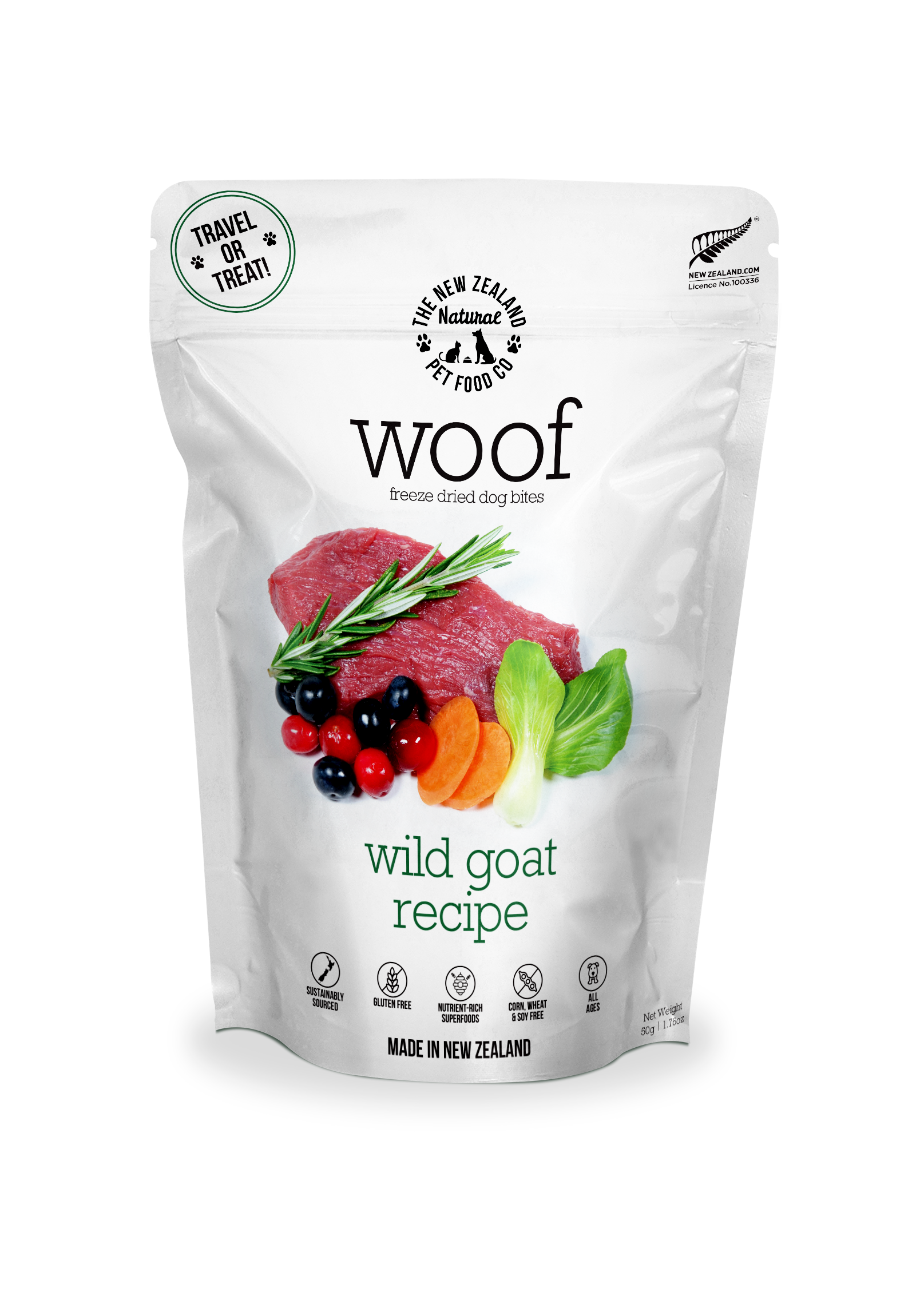 Woof Wild Goat Freeze Dried Dog Food ALL SIZES SHORT DATED