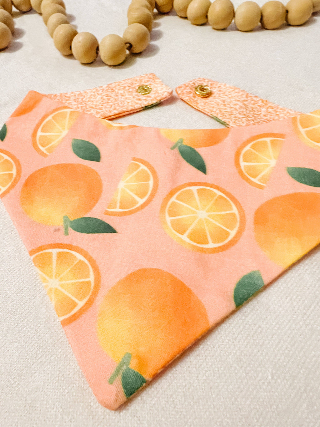 Summer Fruit Snap-On Reversible Dog Bandana, Curved Neck