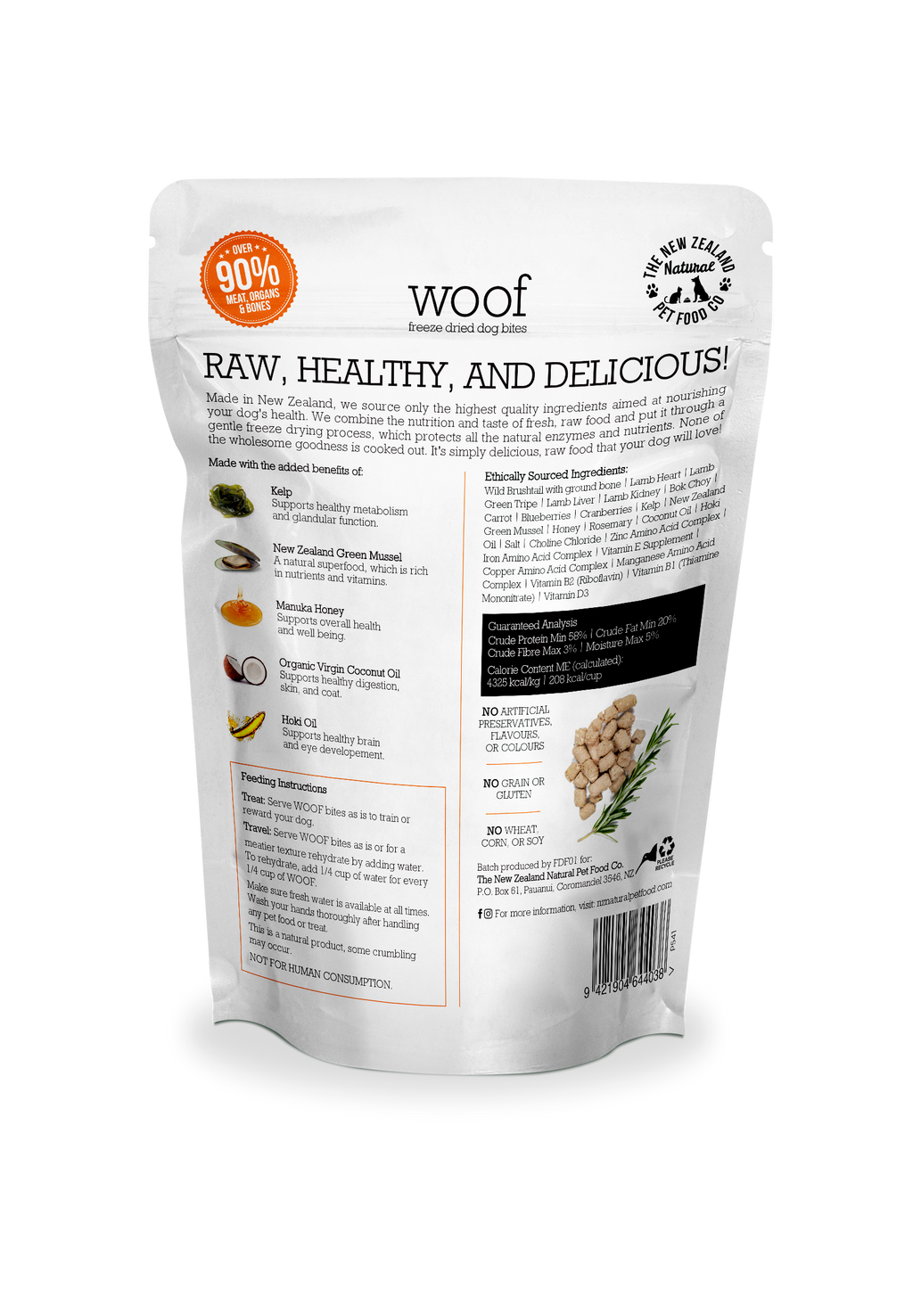 Woof Wild Brushtail Freeze Dried Food 1.76oz | 9.9oz | 35oz