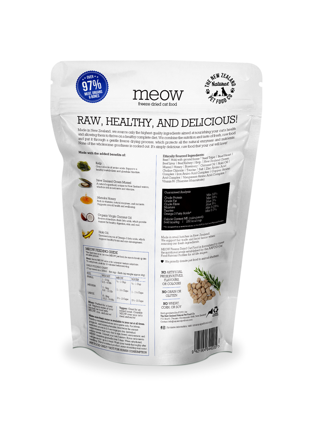 Meow Beef & Hoki Freeze Dried Cat Food