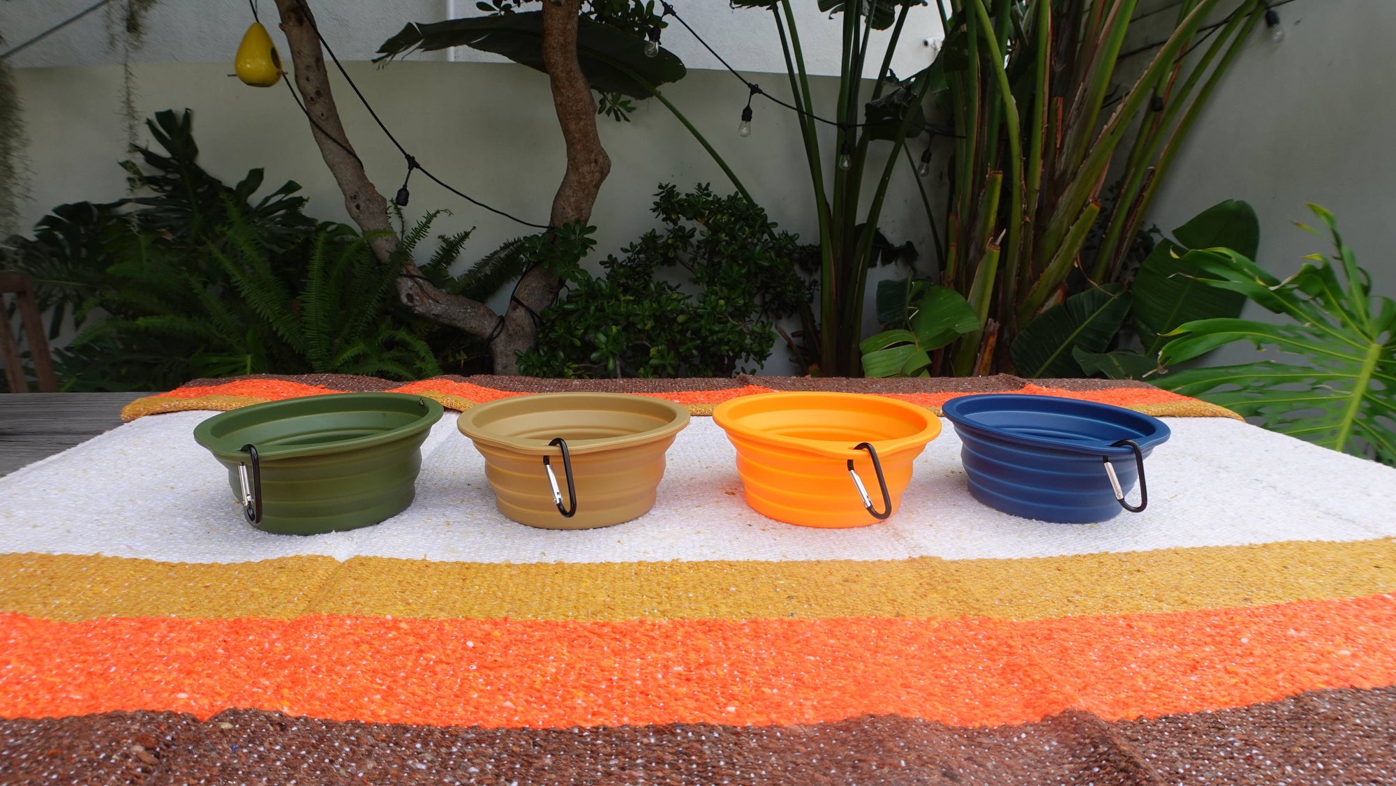 Desert Tones Travel Collapsible Pet Bowl with Carabiner Clip