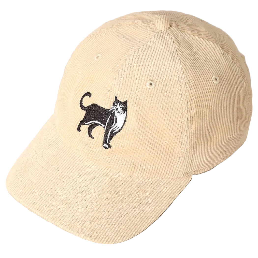 Tuxedo Cat Embroidery Corduroy Baseball Cap
