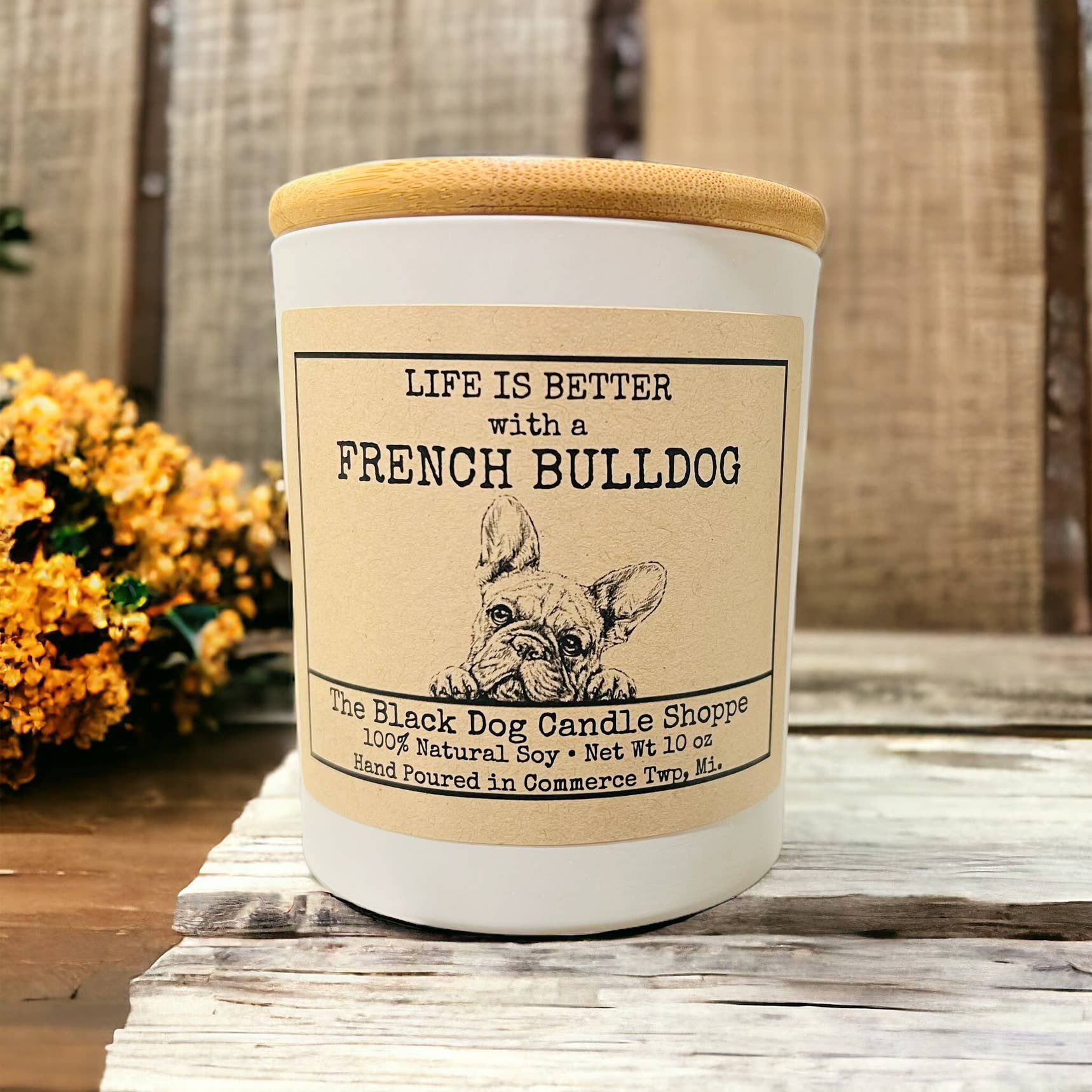 French Bulldog Candle