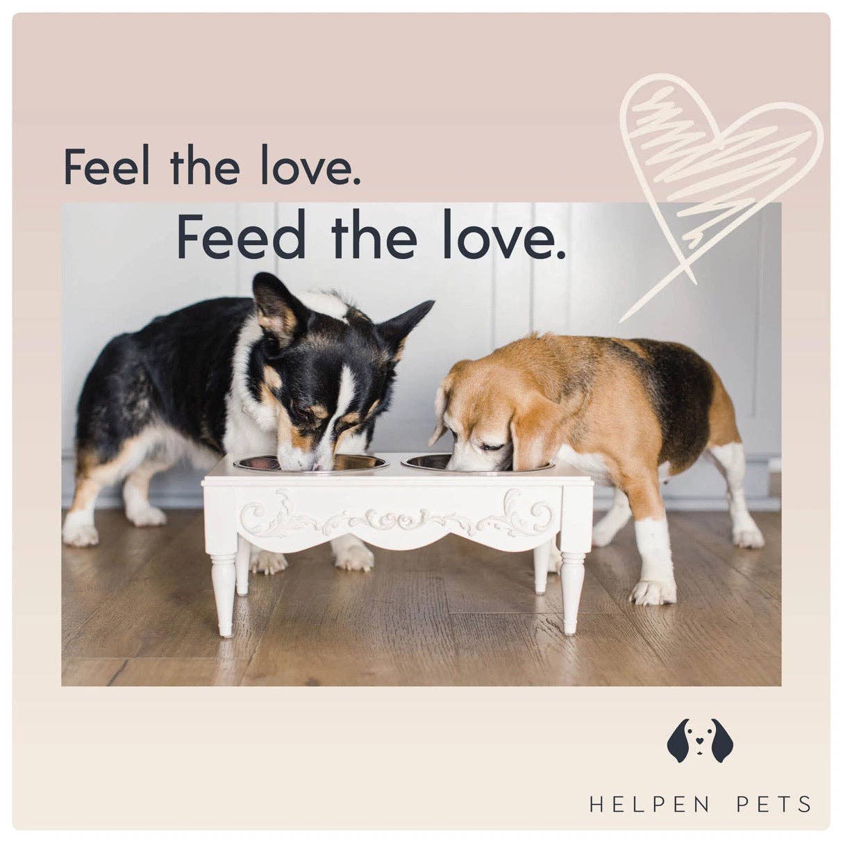 Rose Swag Elevated Pet Feeder