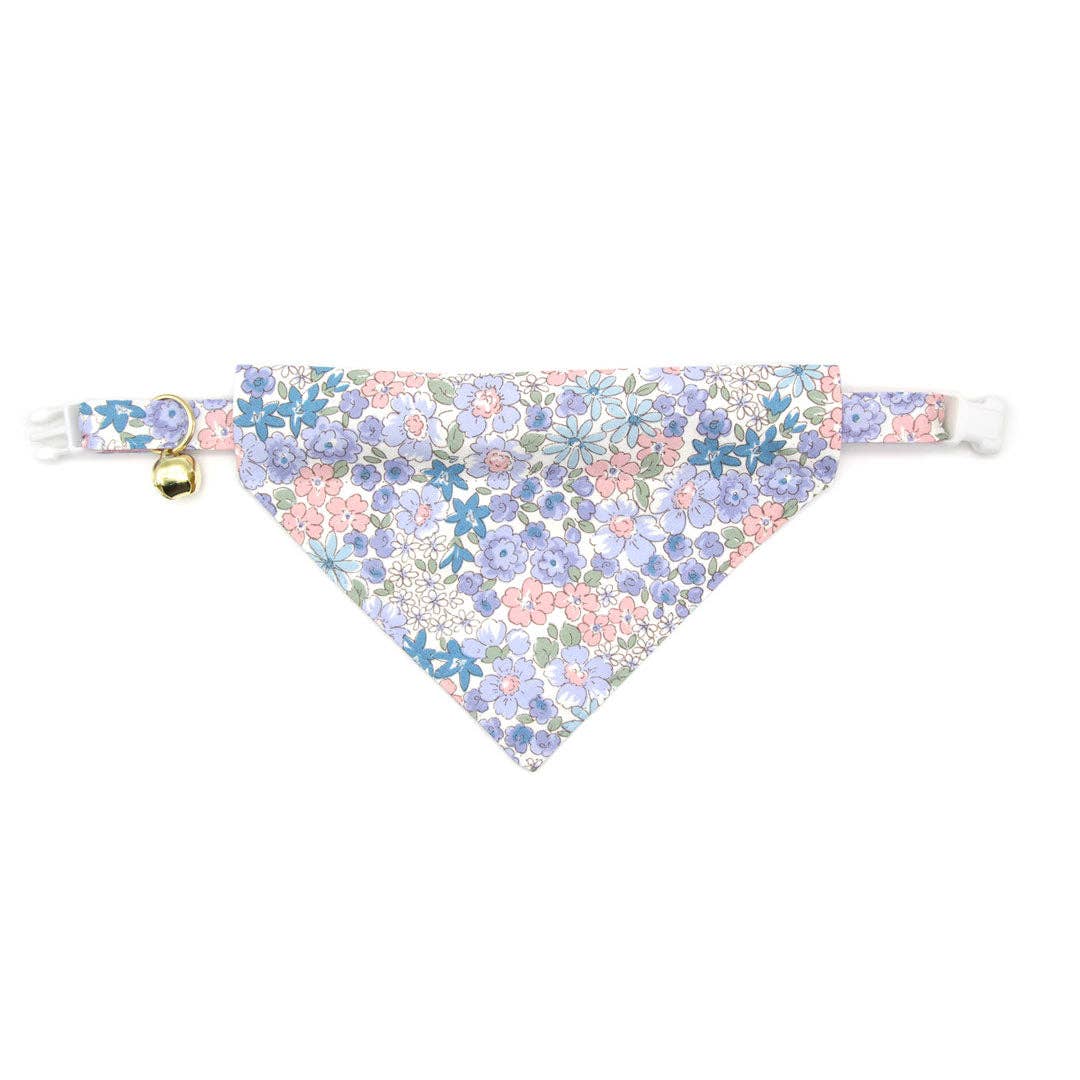 "Willow" - Light Pink, Purple & Blue Flower Cat Collar