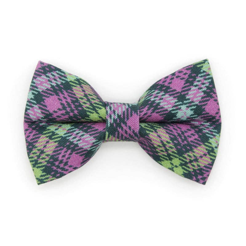Purple Plaid Bow Tie For Cats & Small Dogs