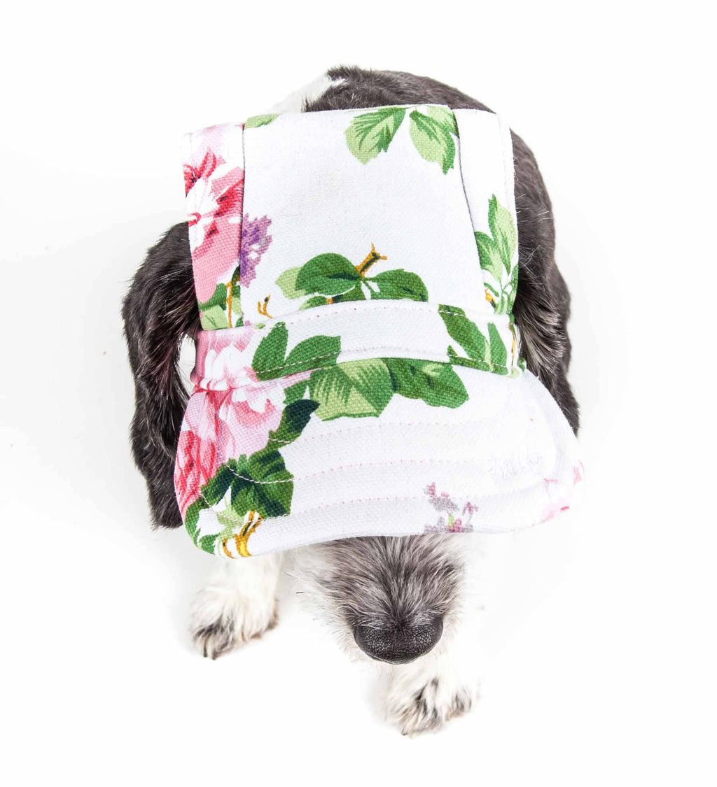 Pet Life ® 'Botanic Bark' Floral Uv Protectant Dog Hat Cap