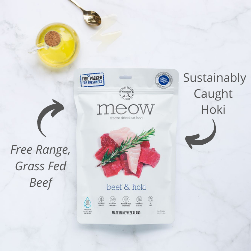 Meow Beef & Hoki Freeze Dried Cat Food