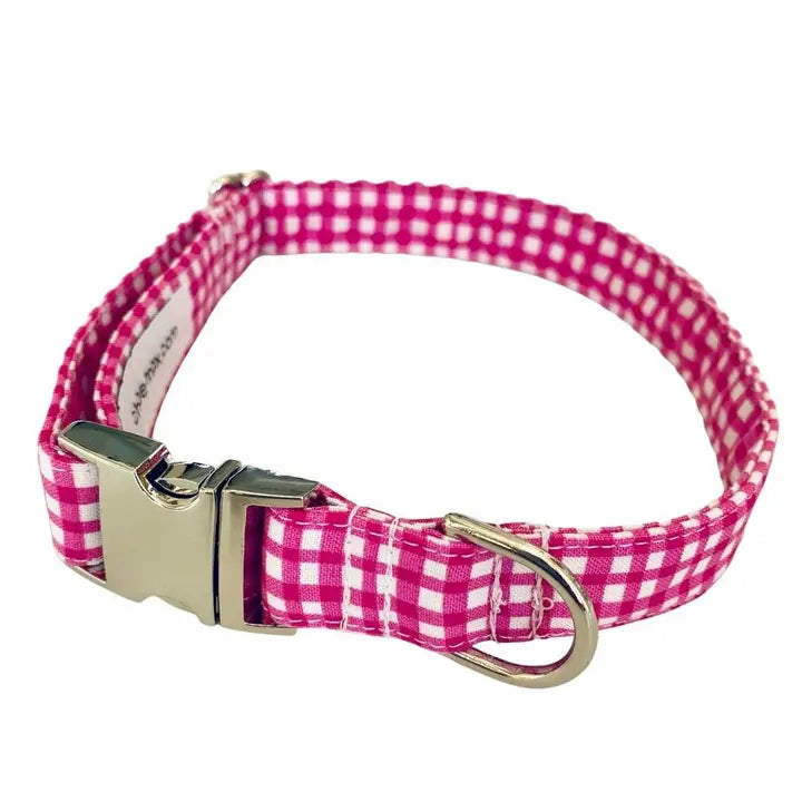 Pink Gingham Collar and Leash Set