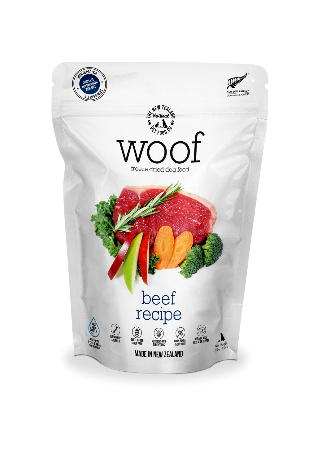 Woof Beef Freeze Dried Dog Food 1.76oz 9.9oz | 2.2lb