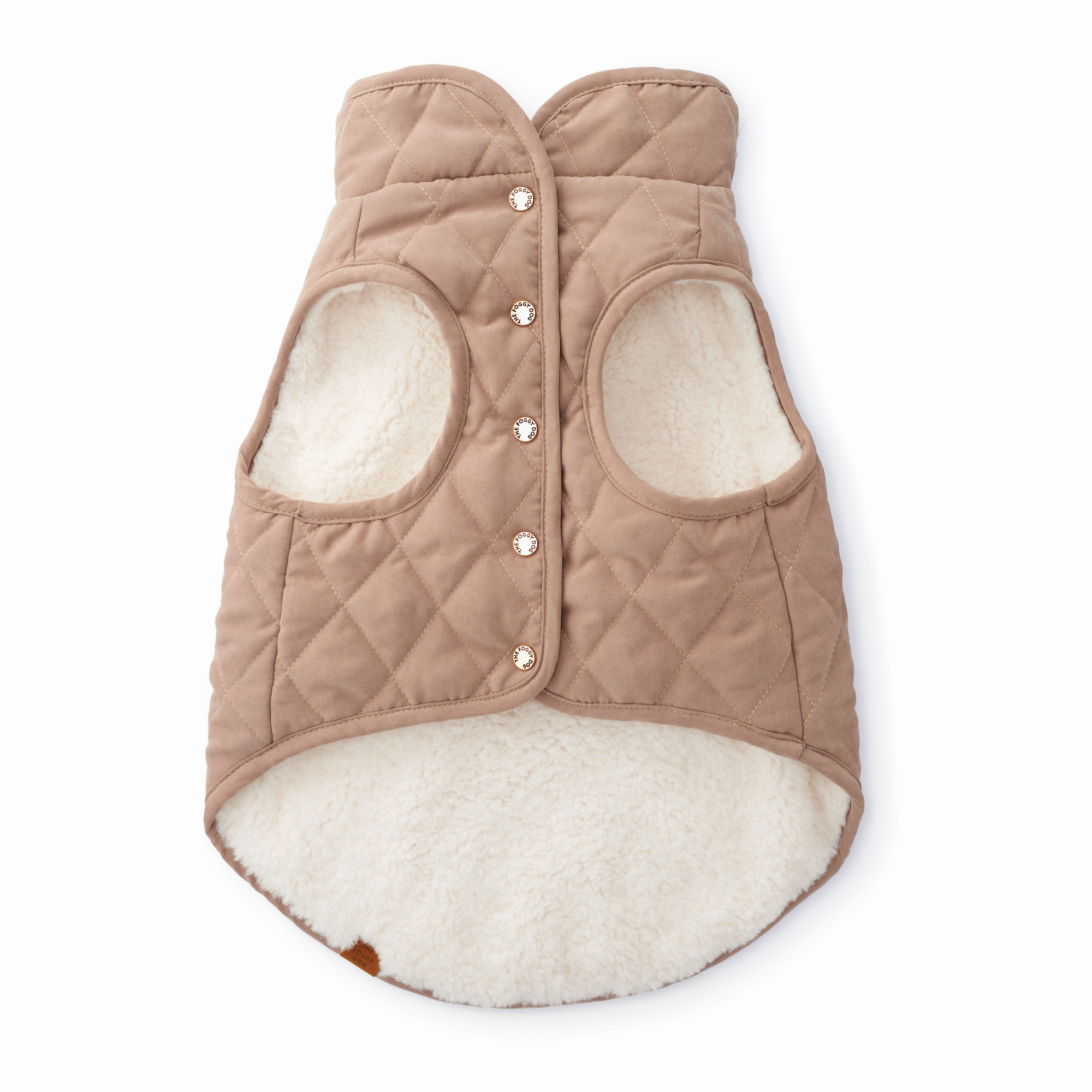 Fawn Sherpa-Lined Reversible Dog Jacket