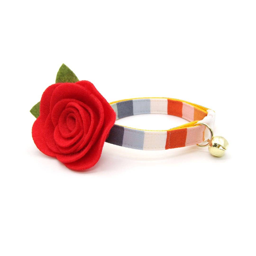 "Carousel" - Striped Rainbow Cat Collar
