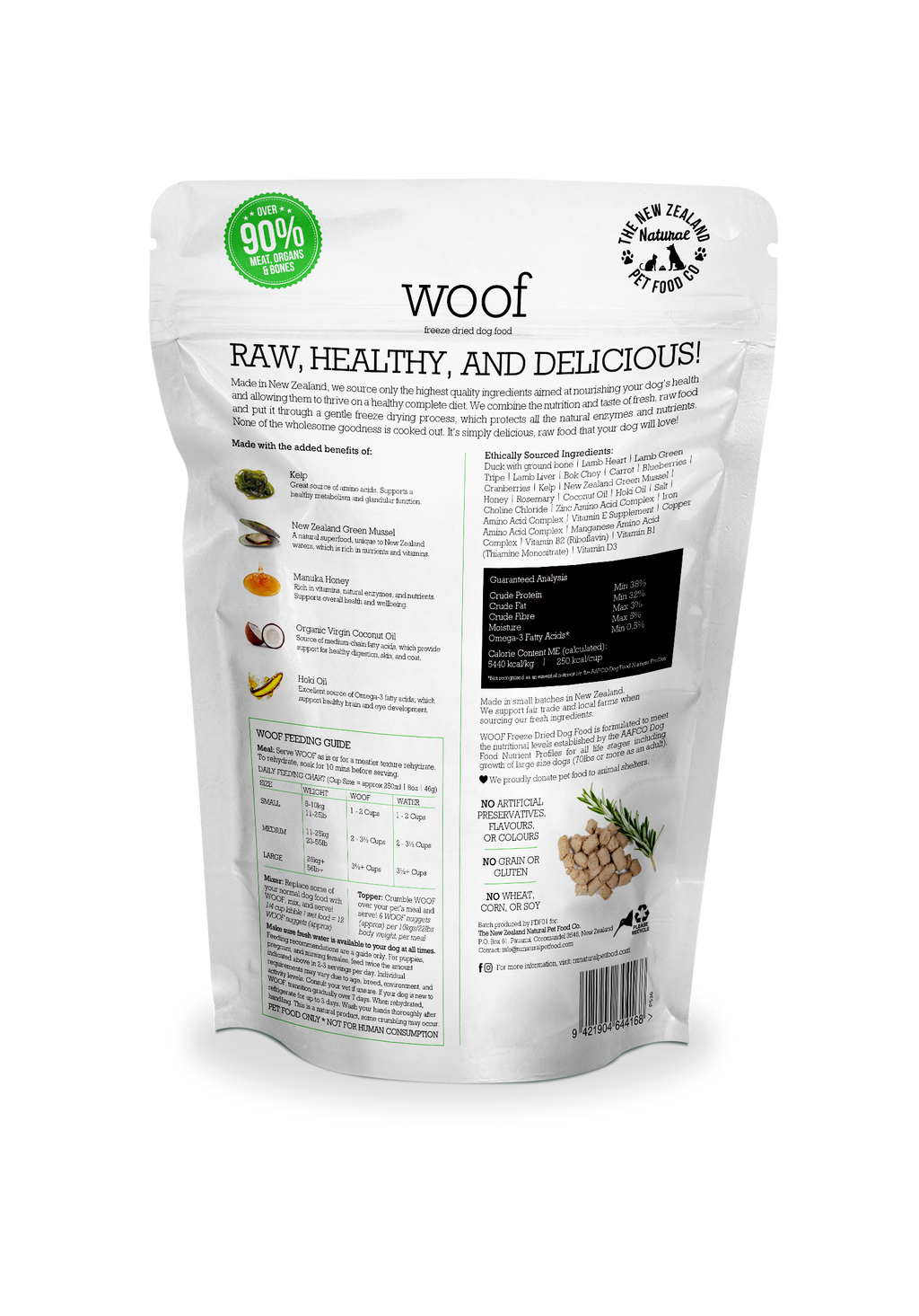 Woof Duck Freeze Dried Dog Food 9.9oz