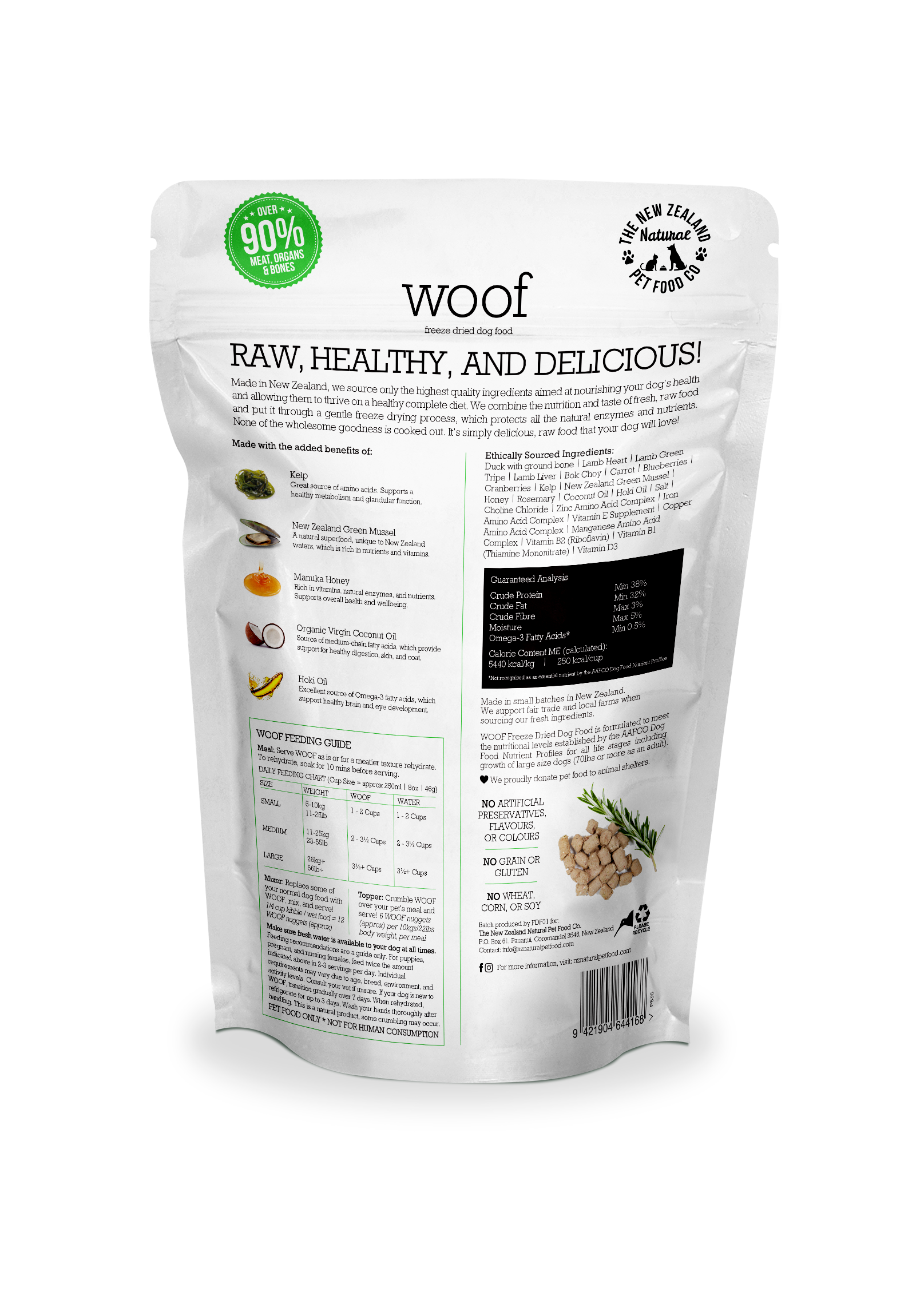 Woof Duck Freeze Dried Dog Food 9.9oz