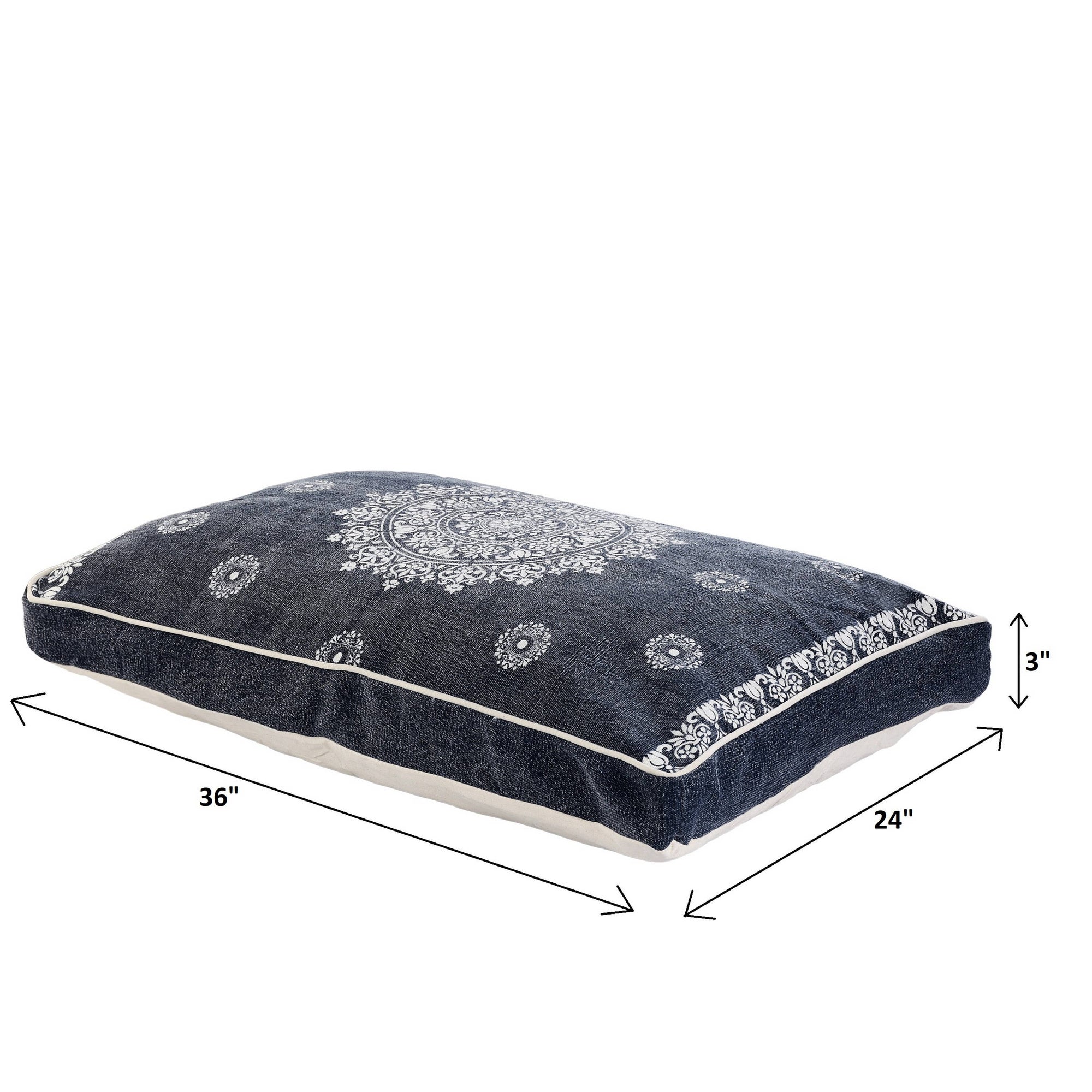 Mandala Stonewash Pillow Pet Bed With Removable Cover